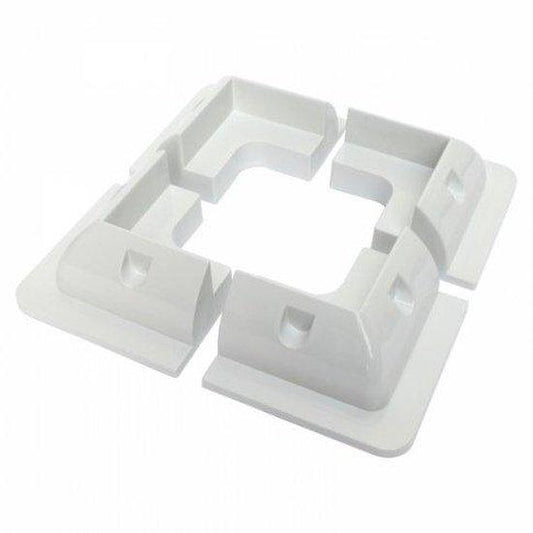 Solar panel mounting set with corner brackets, side brackets and a waterproof cable gland