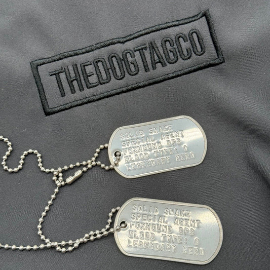 'SOLID SNAKE' US Military Dog Tags Necklace Pendant Gaming Gift Collector Inspired