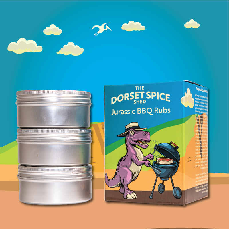 NEW! Jurassic BBQ Rubs Gift Set - 3 Roaringly Great Rubs - FREE Greetings Card