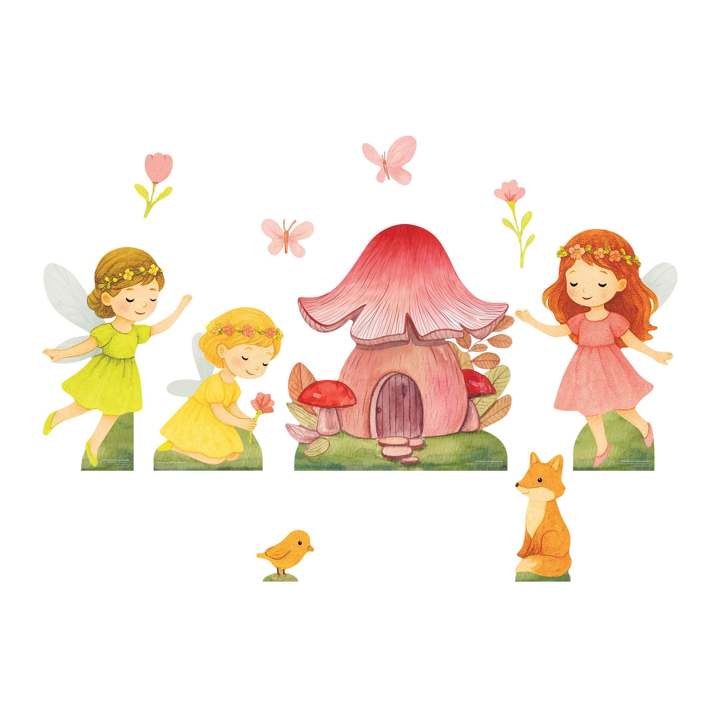SC4788 Fairy Princess Toadstool Bundle Eleven Cardboard Cutouts (Multi-Function) Height 60cm