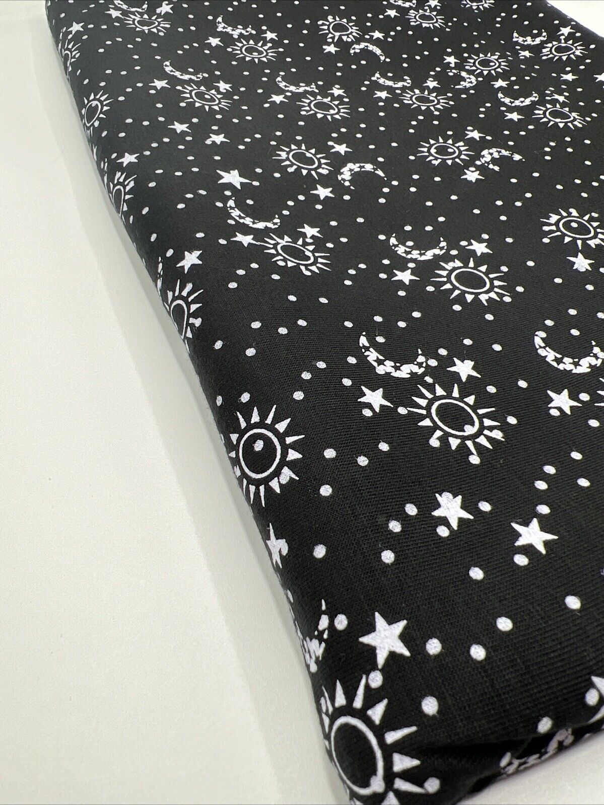 Star Moon Print Viscose Elastane Fabric