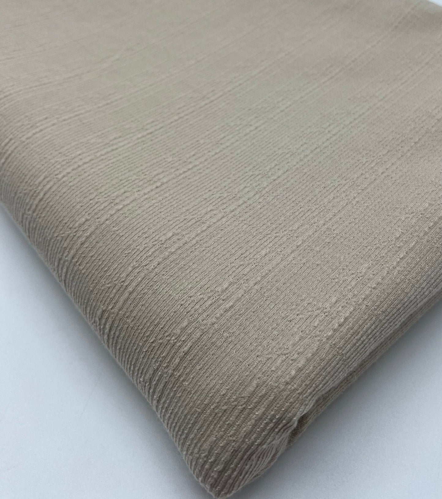 Stone Soft Striped Textured Stretch Fabric