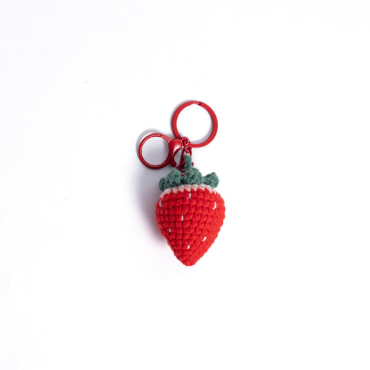 Crochet Strawberry Bag Charm – Adorably Juicy Summer Accessory