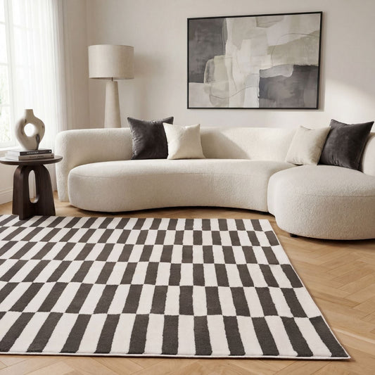 Loft Striped Dark Grey Rug