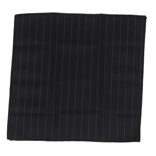 Stz42 - Men's Tie Hankie Black Pin Stripe Classic Gatsby Peaky Blinders