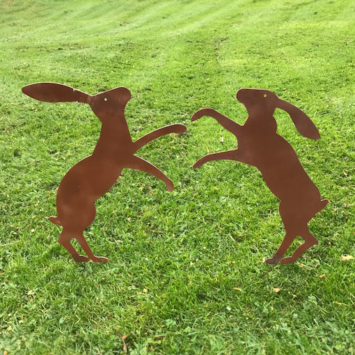 PoppyForge Fenland Hares ornament (set of 2)