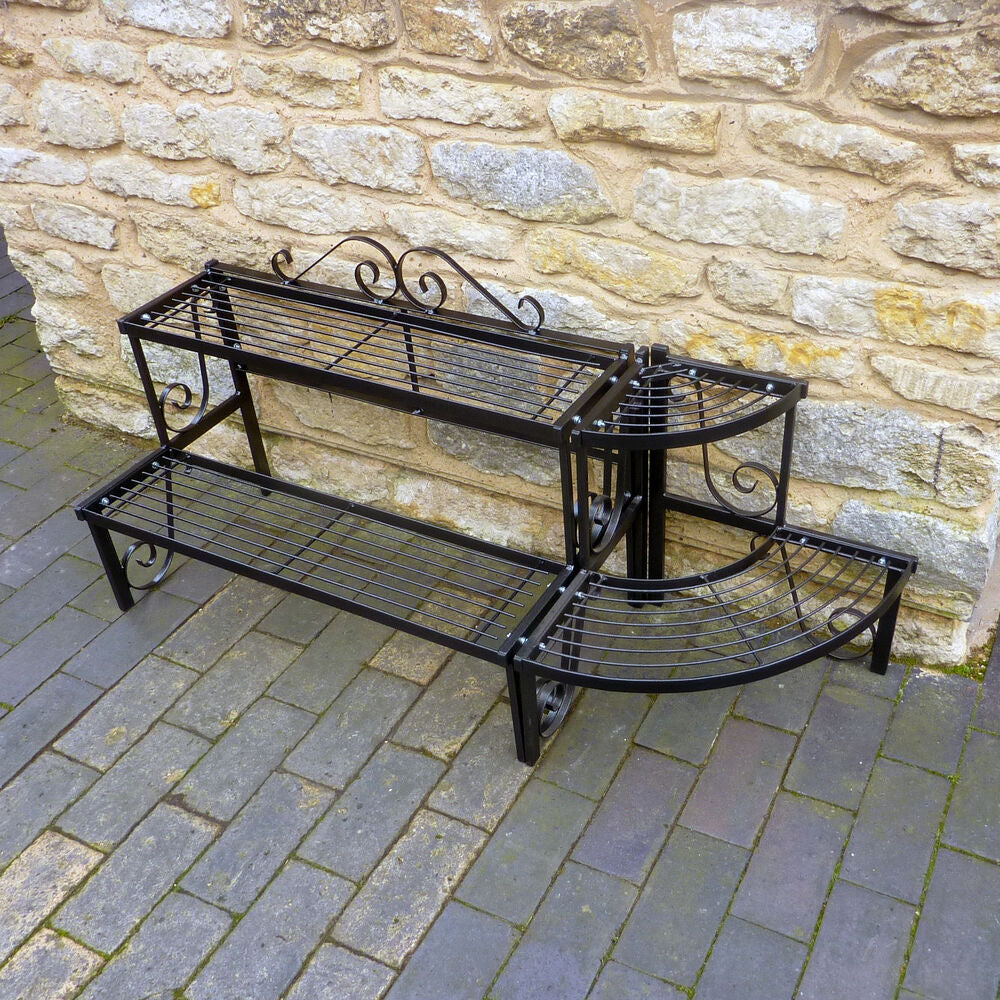 PoppyForge 2 Tier Corner Stand with Pot Stand