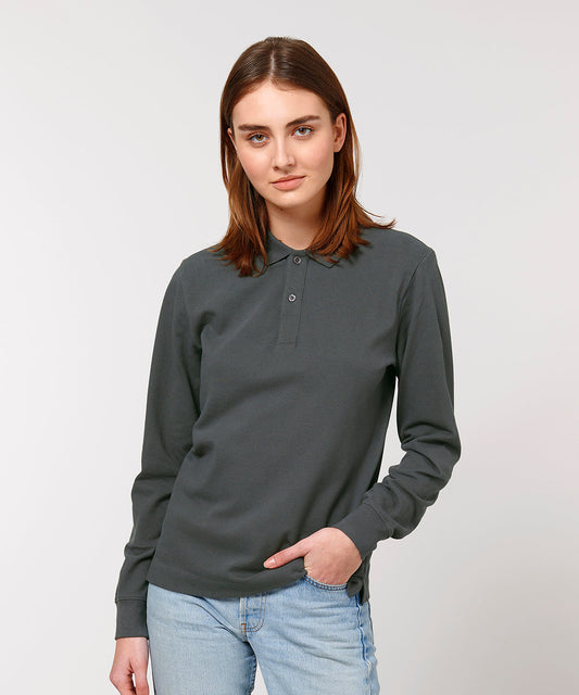 Organic Colours Long Sleeve Polo: Unisex