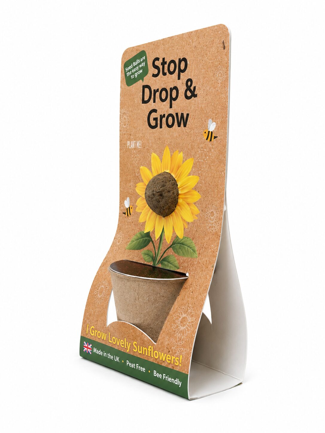 Willsow Stop Drop & Grow Sunflower seed ball kit side view