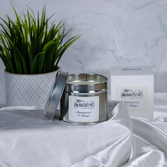 Lemongrass & Ginger - Travel Tin Candle - Wooden Wick