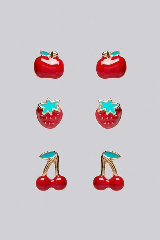 Thorn 3 Pack Fruit Stud Earrings