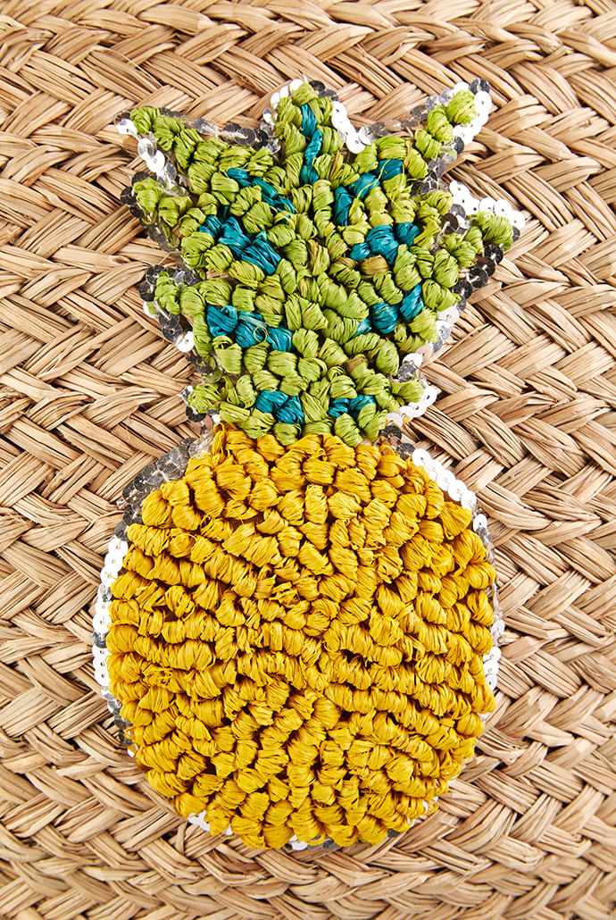 Louche Tilde Straw Bag With Pineapple