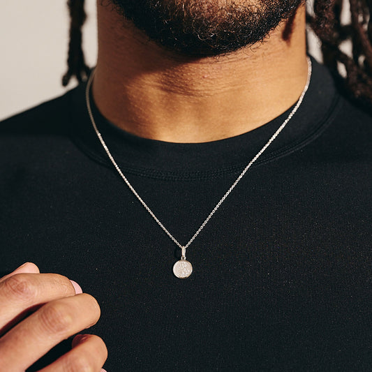 Classic Tiny St Christopher Necklace Sterling Silver 10mm