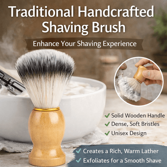 Traditional Handcrafted Shaving Brush with Wooden Handle