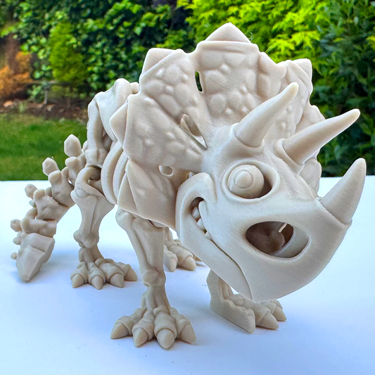 Articulated Triceratops Skeleton | 3D Printed Dinosaur Fossil Figurine