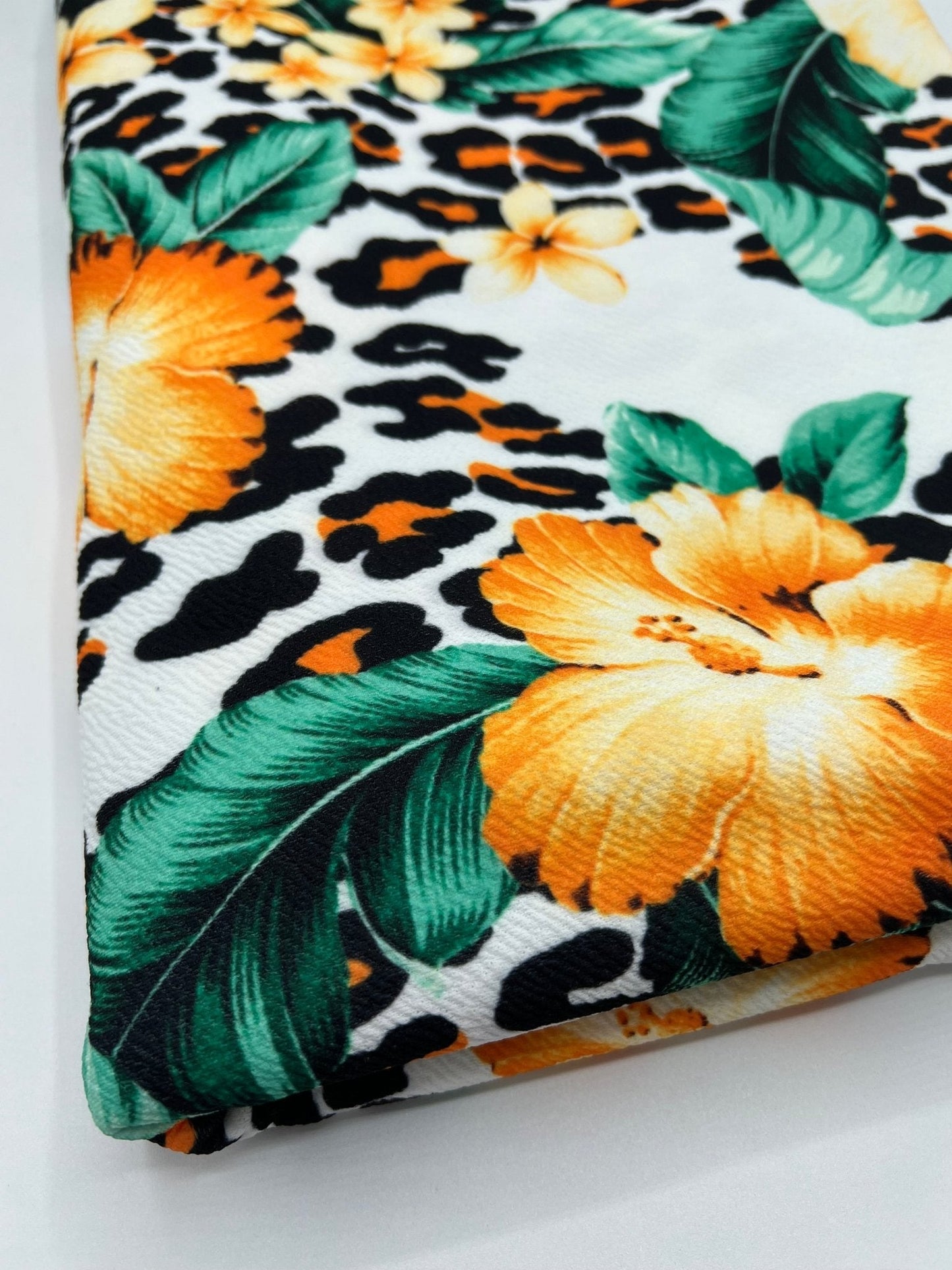 Tropical Floral Print Liverpool Bullet Stretch Fabric