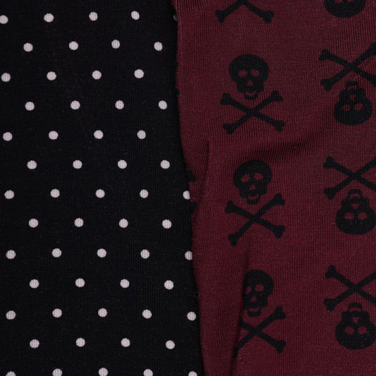 Bamboo Boxers 2 Pack - Skulls / Black & White Spot