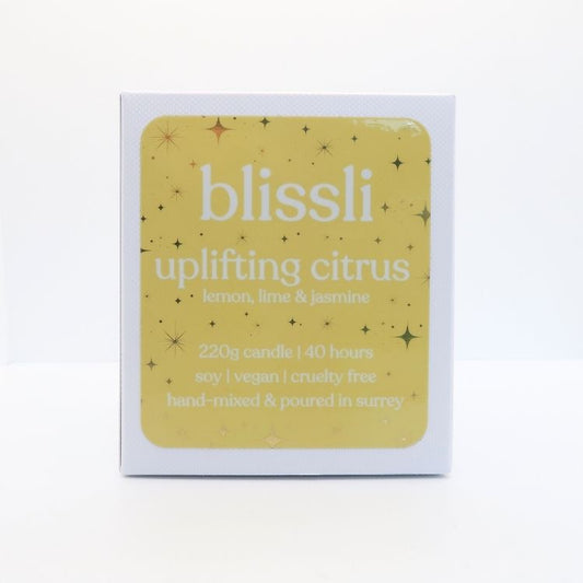 uplifting citrus – lemon, lime & jasmine 220g soy candle