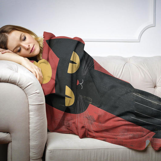 Edgy Black Cat Blanket