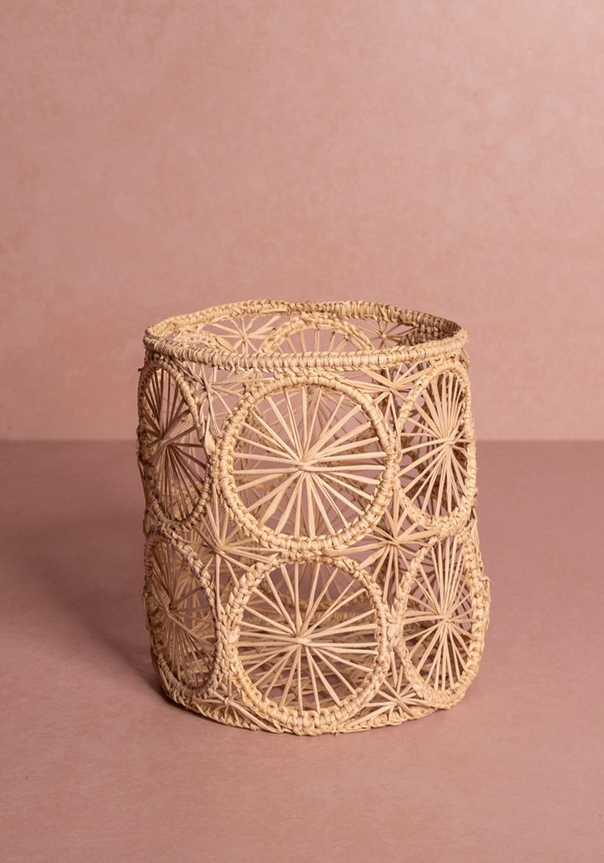 Atlántico Woven Hurricane Vase, Natural - Set of 2