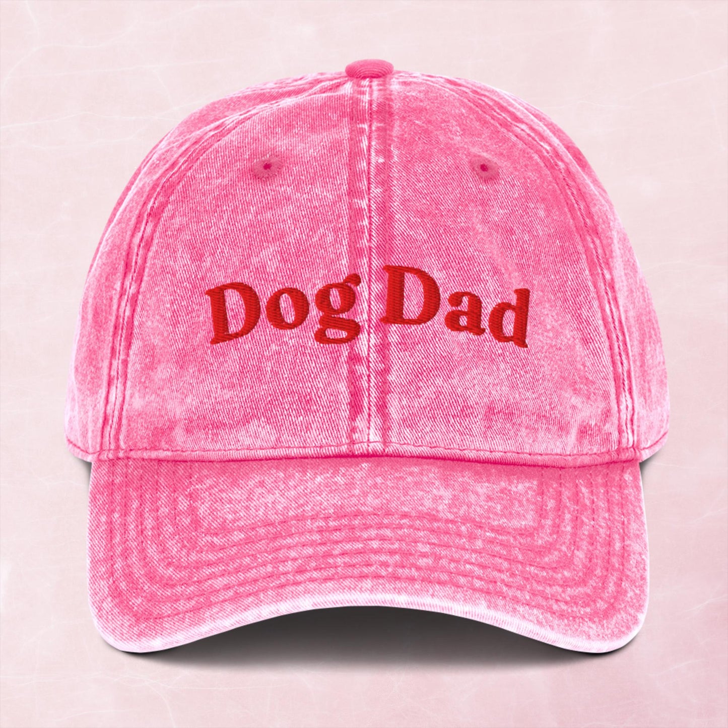 Cool quirky dog dad embroidered word Vintage effect Cotton Twill Cap