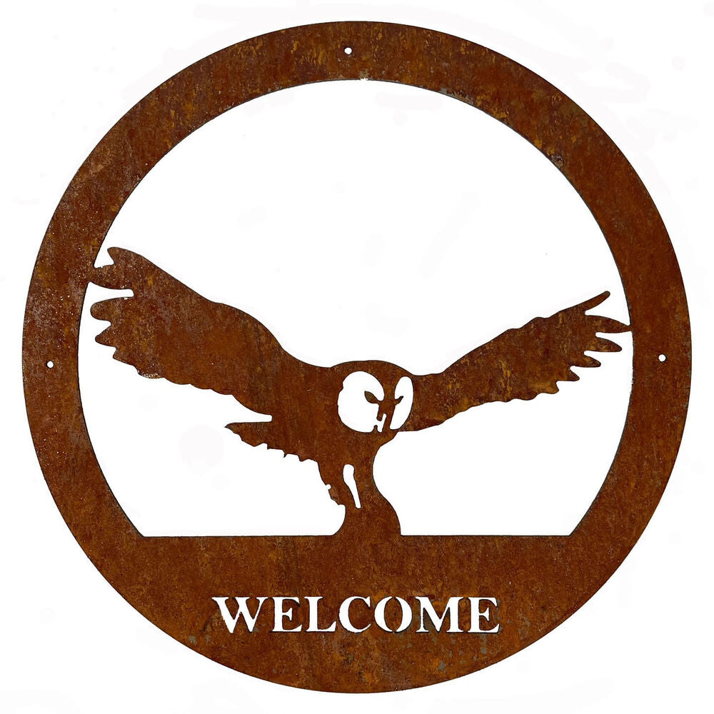 PoppyForge Owl Welcome Wall Art