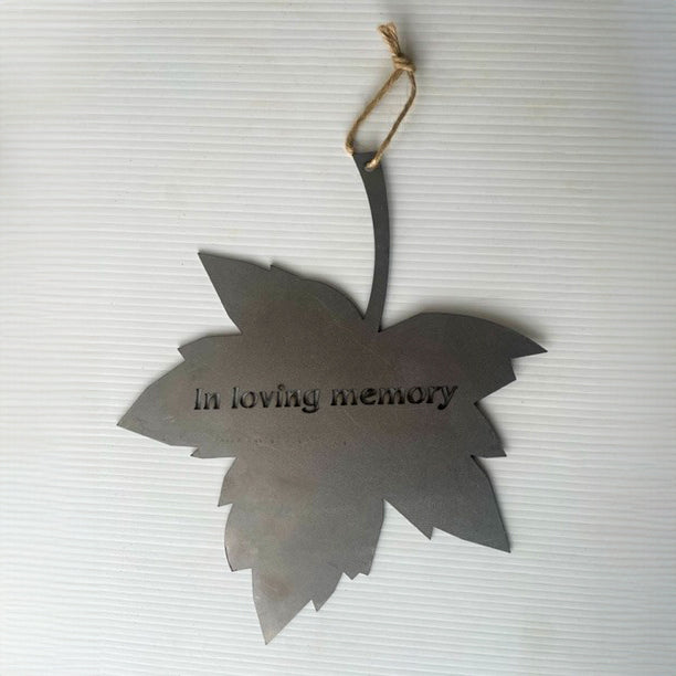 PoppyForge Falling Leaves - In Loving Memory - coated in Antique Black
