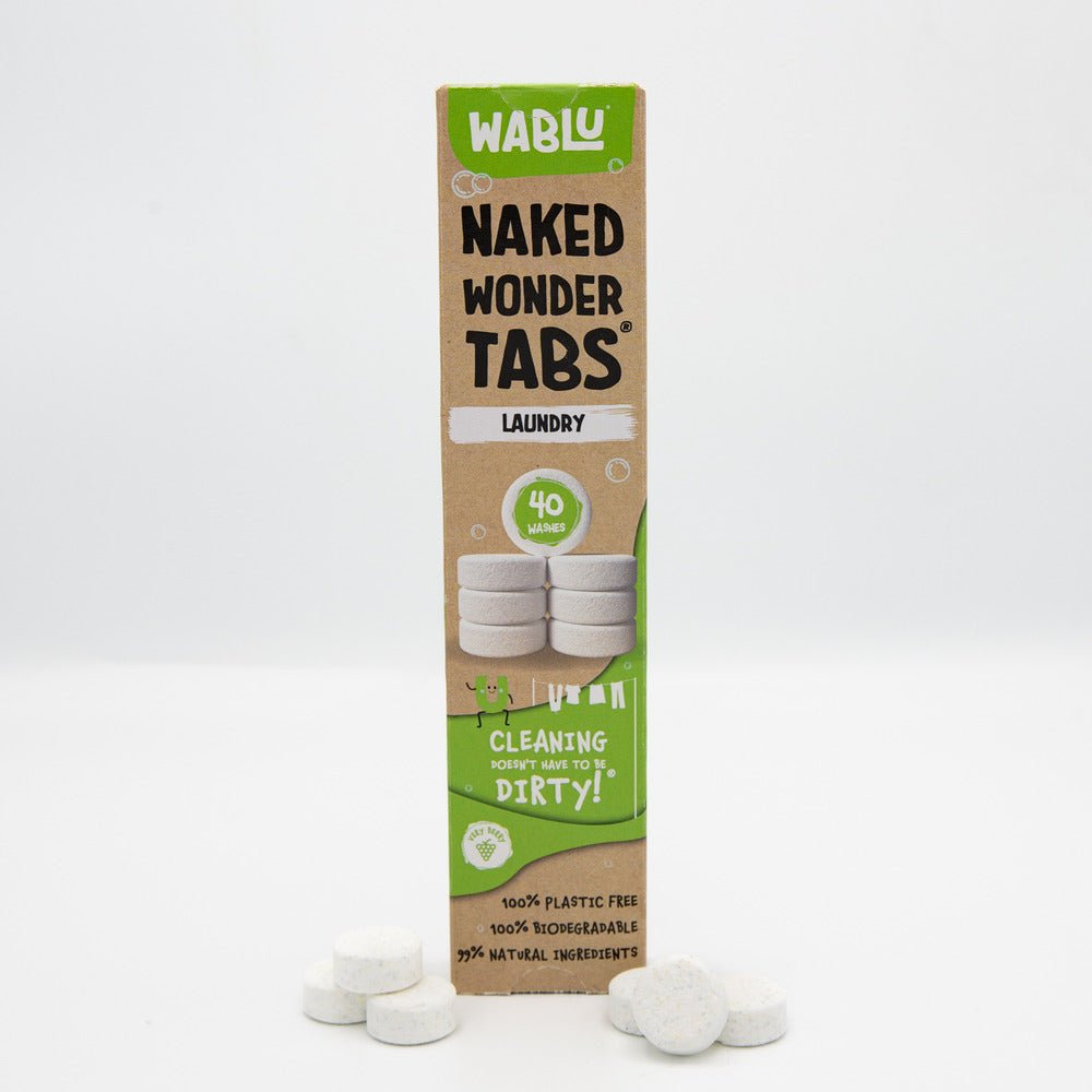 WABLU Naked Wonder Tabs® – Plastic-Free, Biodegradable Laundry Detergent Tabs - 40 pack