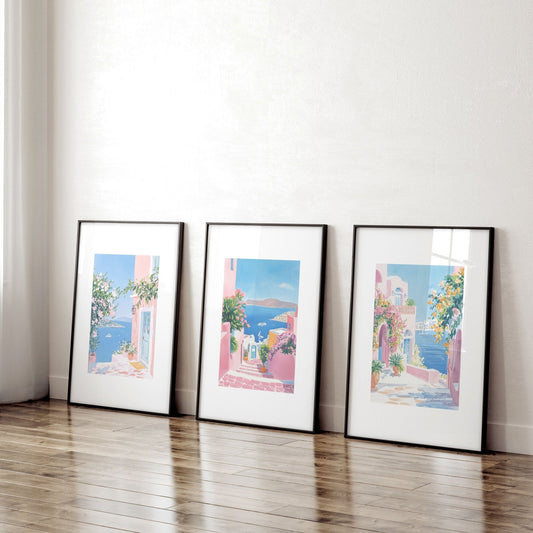 Wall Art Colourful | Set of 3 Beach Decor Wall art Prints