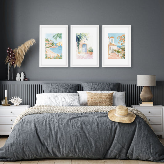 Wall Art Large Framed | Set of 3 Beach Decor Wall art Prints