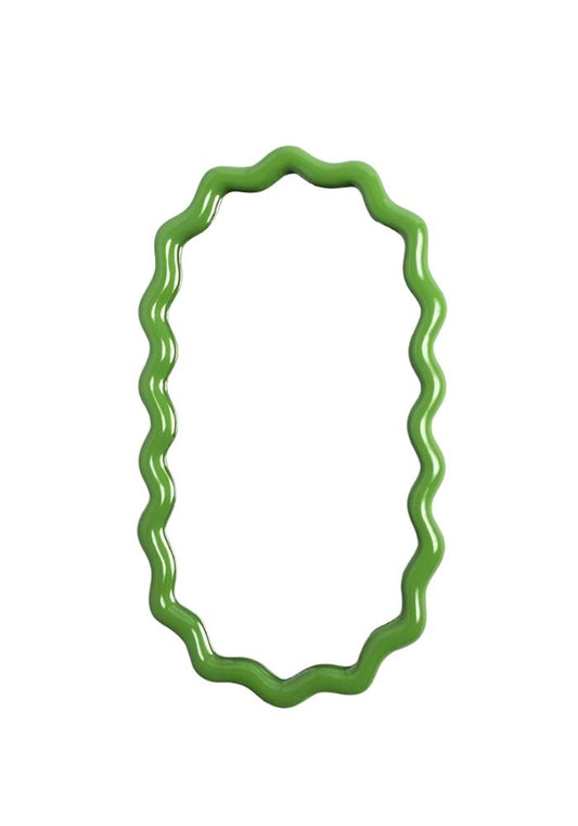 Wavy Mirror in Green Oval