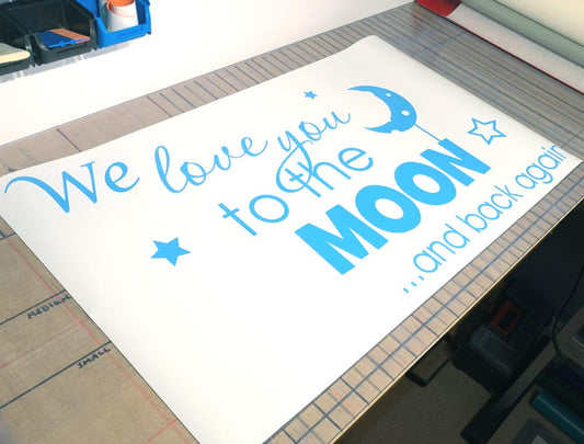 We Love You to the Moon and Back Again Wall Sticker – Nursery Wall Art