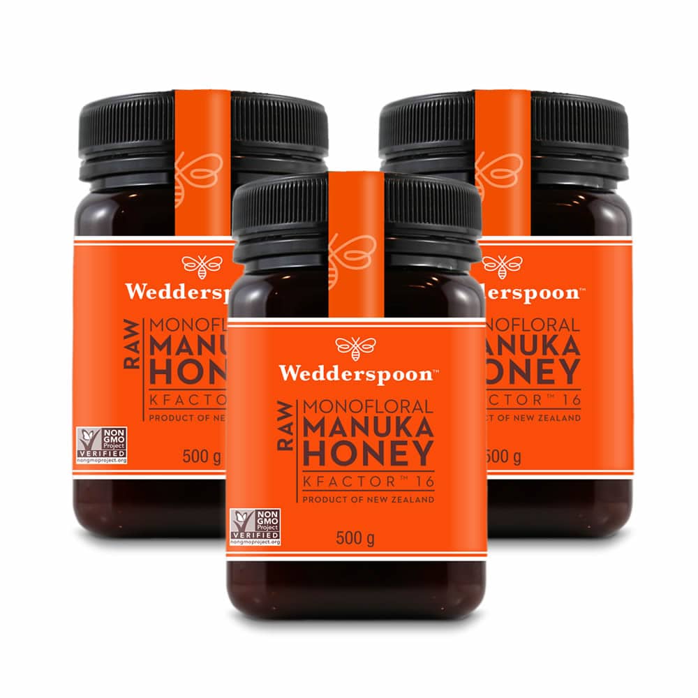 Wedderspoon RAW Manuka Honey KFactor 16+ - Triple Pack