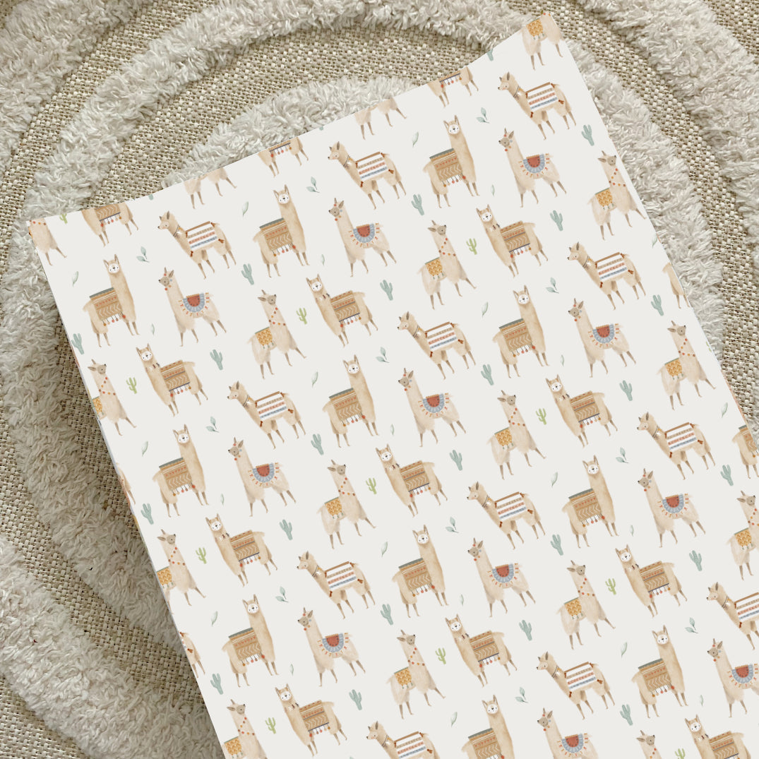 Anti-Roll Wedge Baby Changing Mat - Alpacas