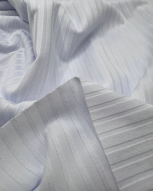 White 8x4 Wide Rib Stretch Fabric