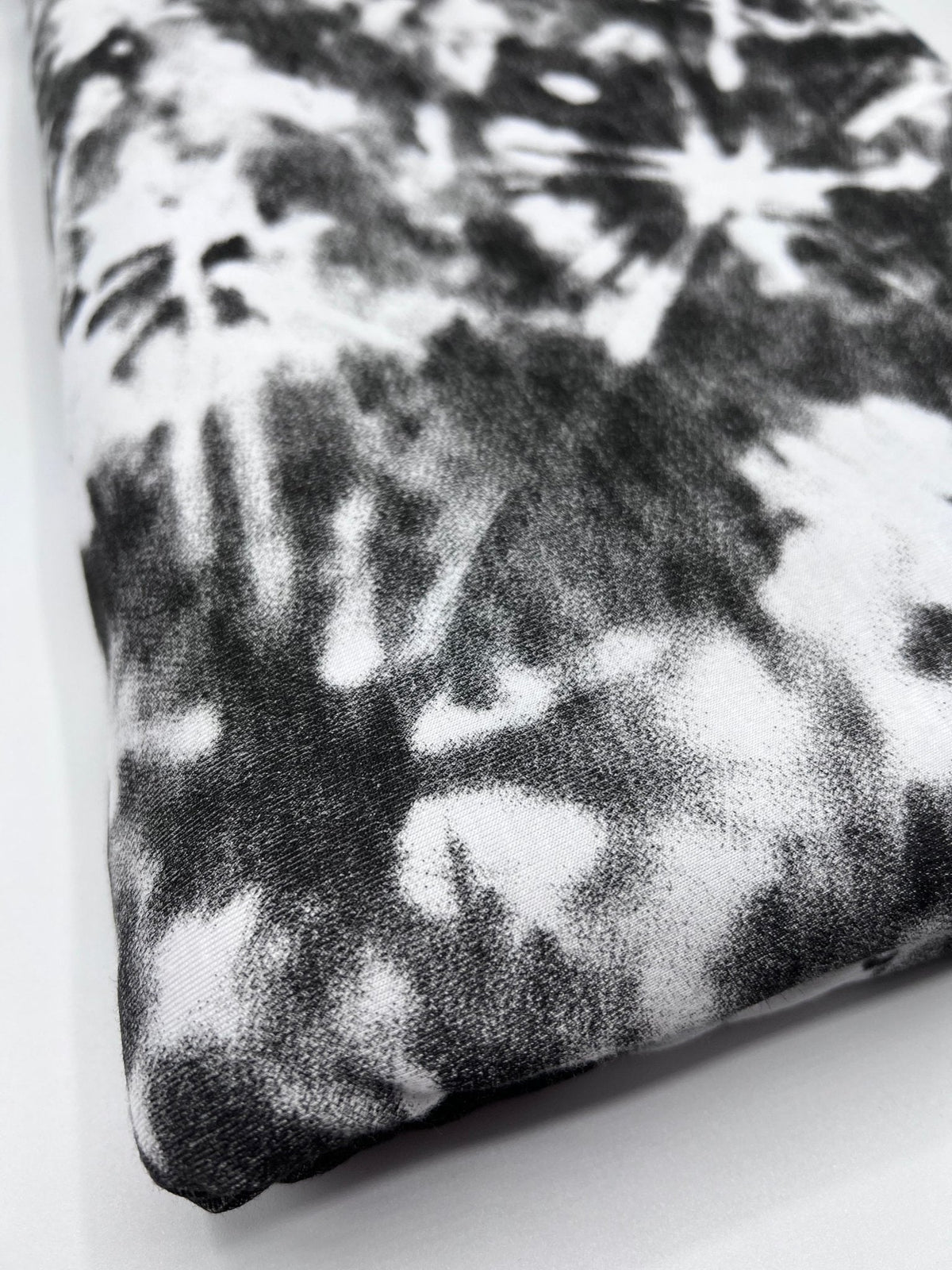 White Grey Black Tie Dye Print Viscose Elastane Fabric