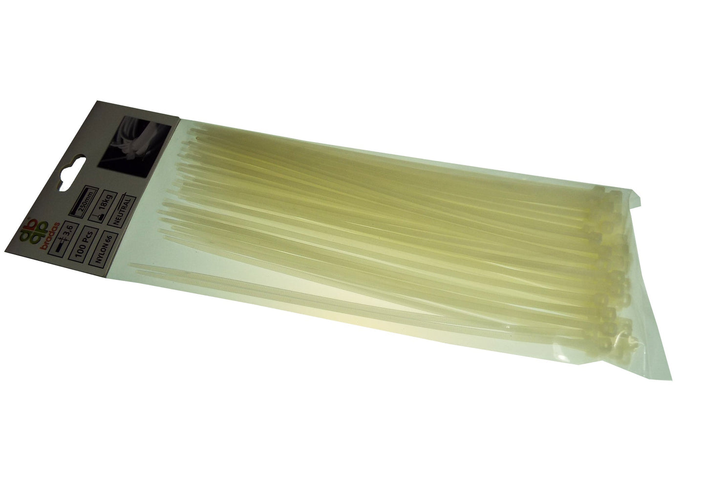 100 Cable Ties (4.8mm x 350mm) Neutral