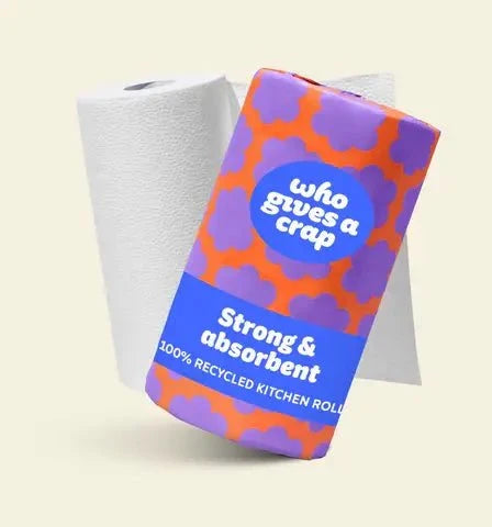 Who Gives A Crap Recycled Kitchen Roll | 100% Recycled Paper | Extra Long 150-Sheet Roll