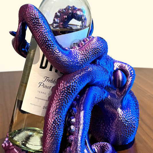 Octopus Wine Bottle Holder | 3D Printed Nautical Kitchen Decor