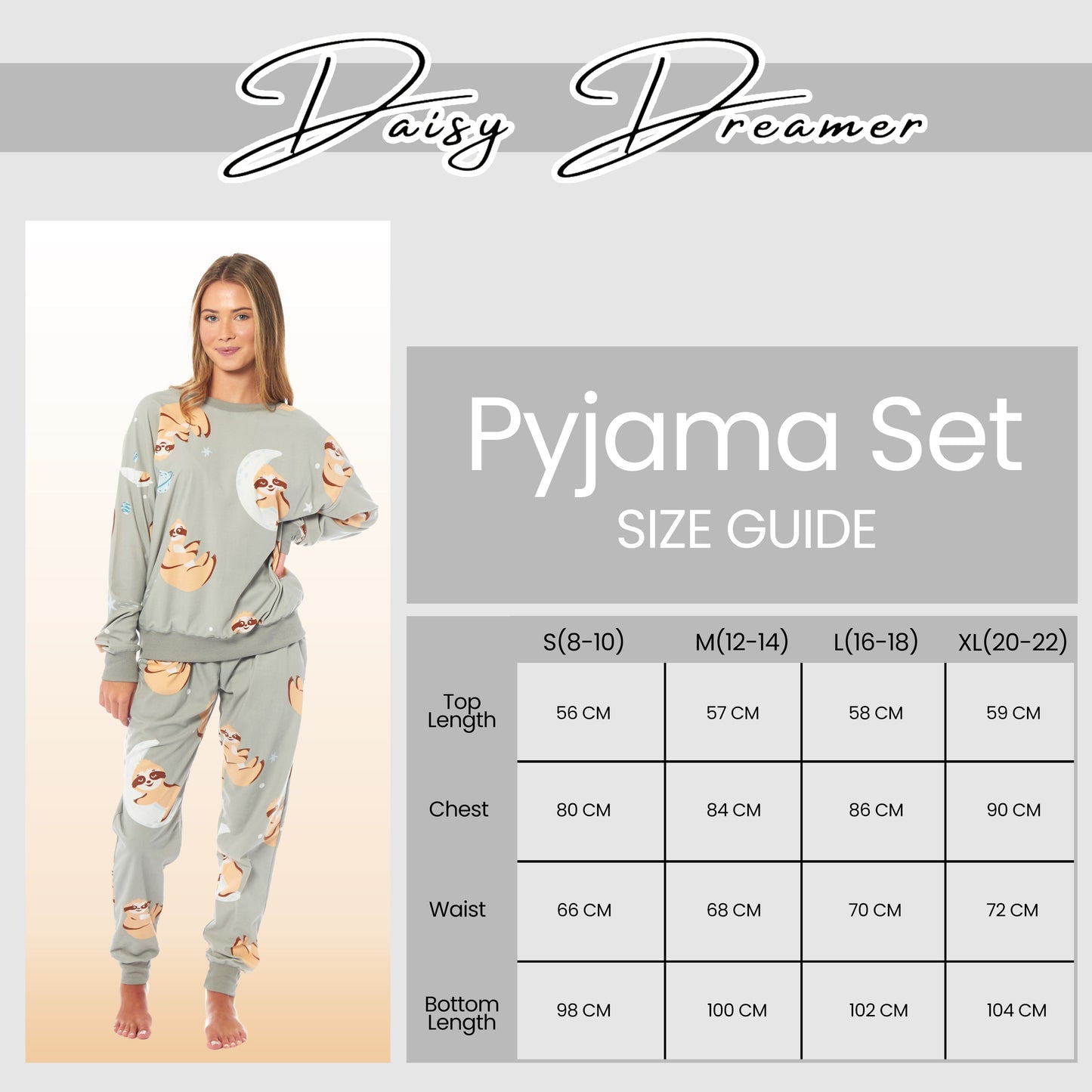 OLIVIA ROCCO Women's Sloth Soft Fleece Pyjama Set Long Sleeve Animal Print Warm Sleepwear Loungewear For Ladies Cozy Comfort Fit