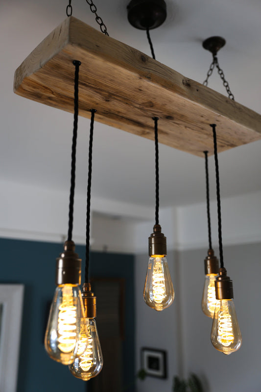 Wooden Beam Cluster Pendant Light