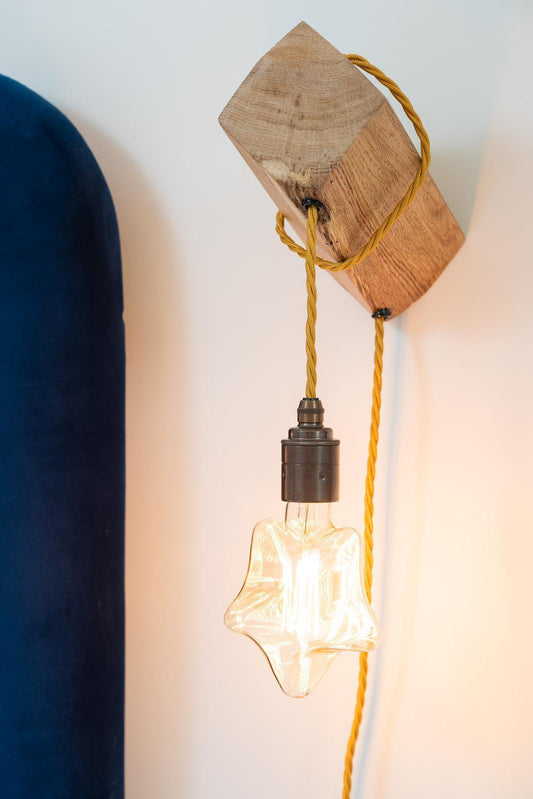 Wooden peg wall lights