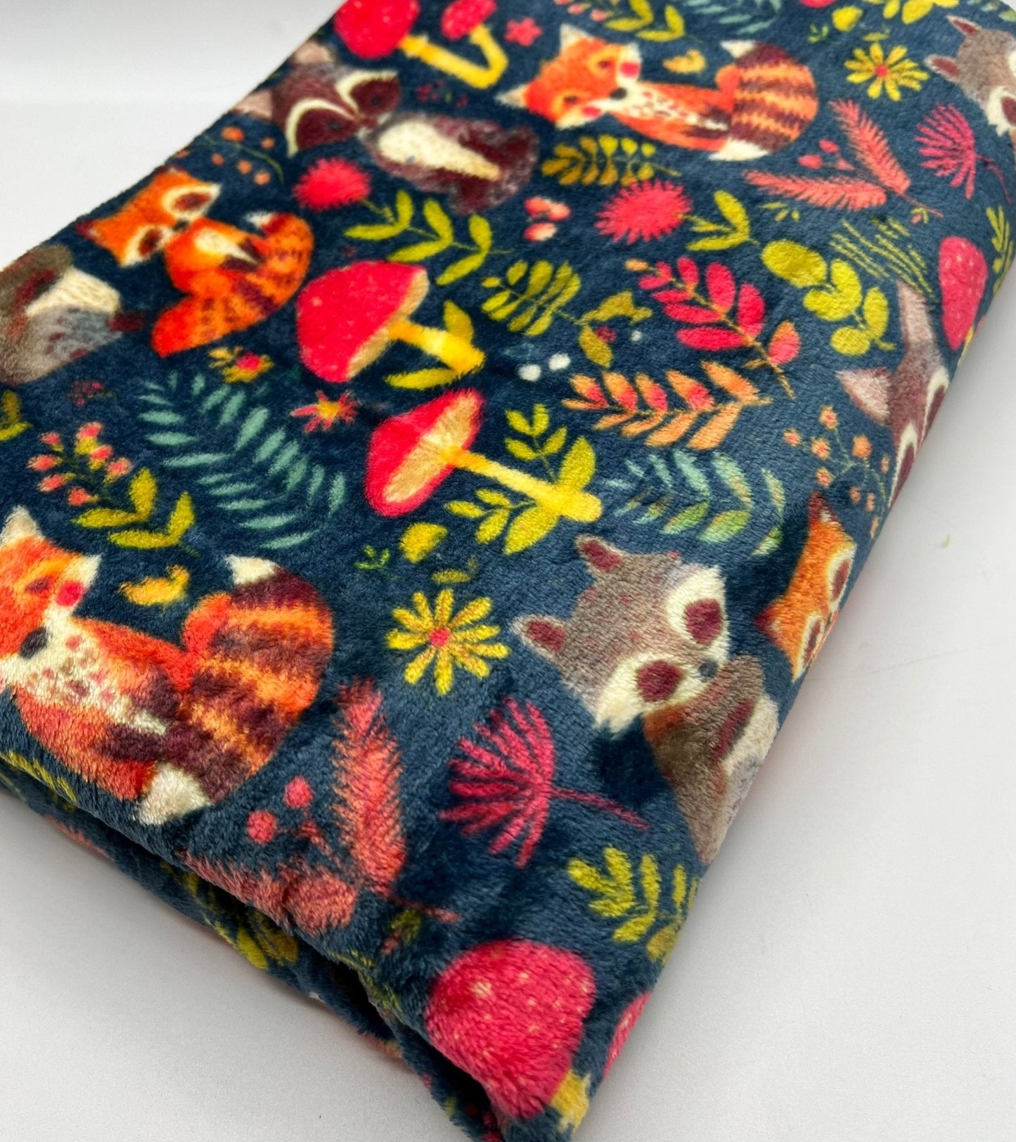 Woodland Animals Cuddle Fleece Fabric Blanket Loungewear