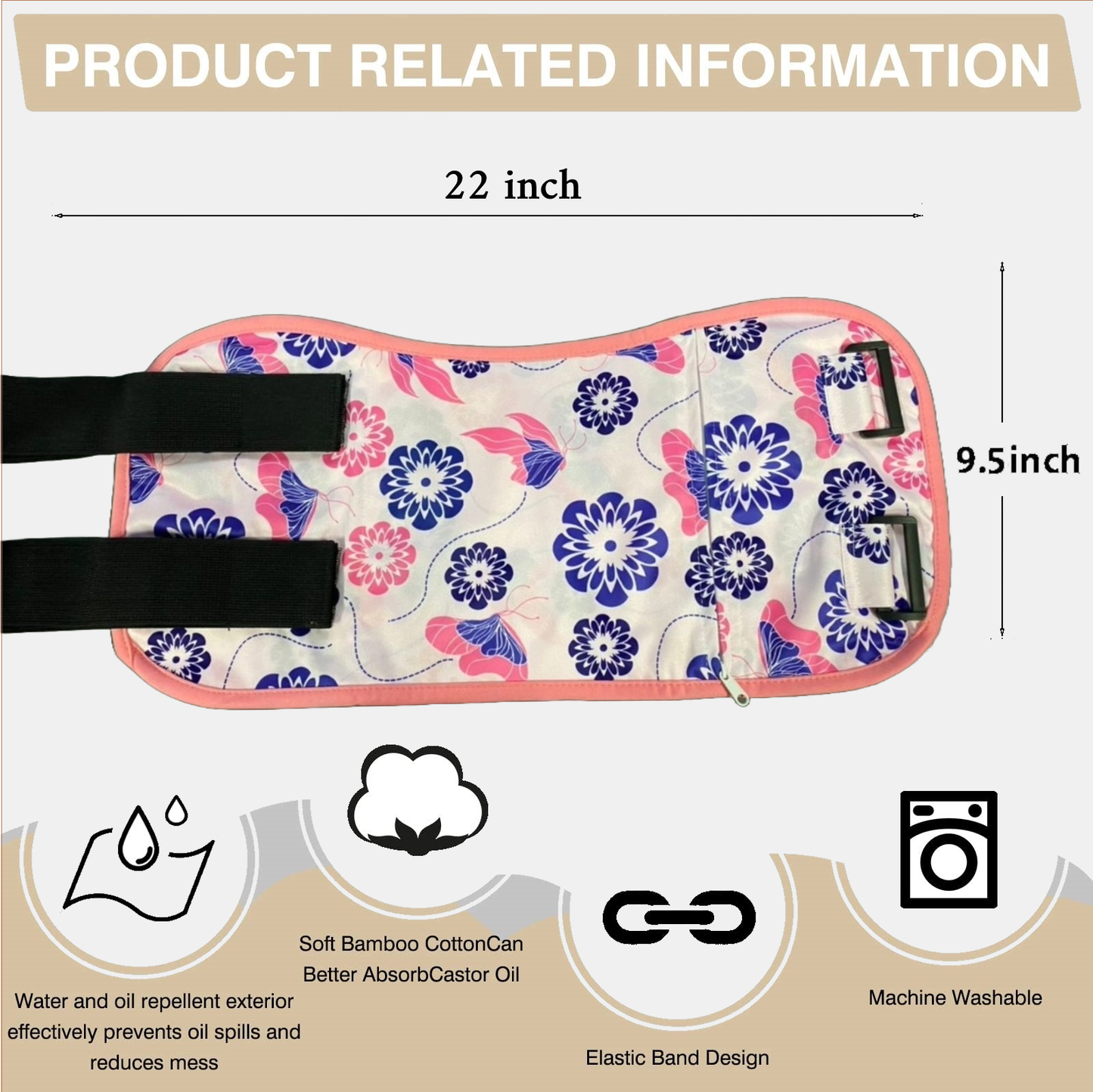 Organic Castor Oil 2 Piece Pack with a Premium Butterfly Body Wrap (Up to 45" Waist)