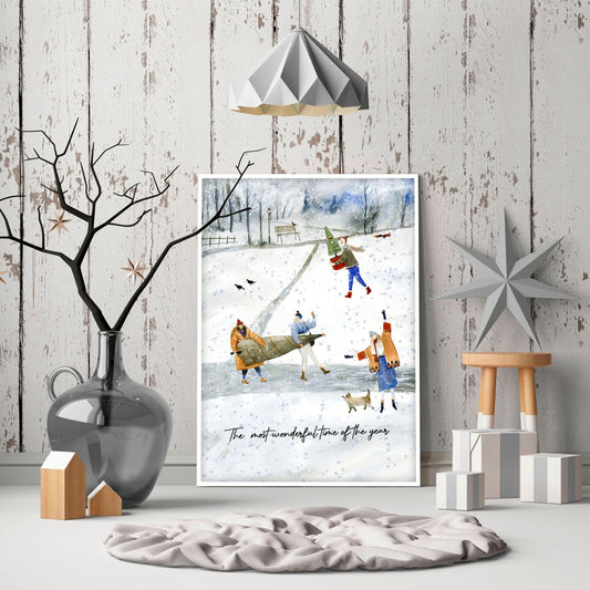 Christmas wall hanging decoration art print