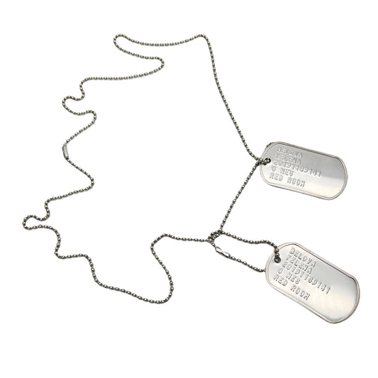 Yelena Belova 'BLACK WIDOW' Military Dog Tags - Costume Cosplay Prop Replica- Stainless Steel Chains Included