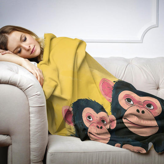 Chimpanzee Family Blanket