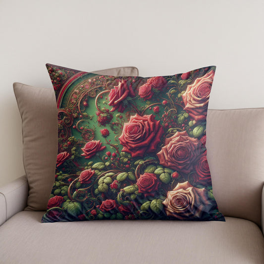 Victorian Rose Embrace Cotton Cushion