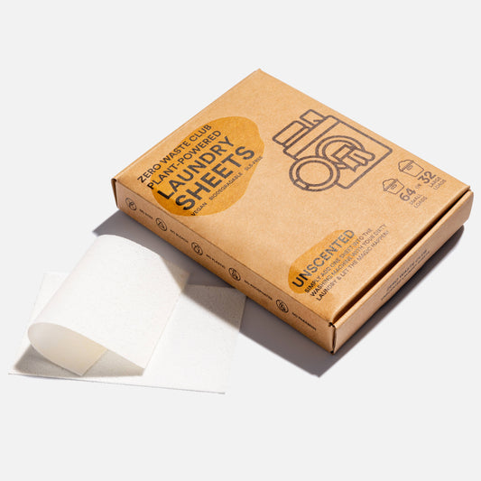 Zero Waste Club Eco-Friendly Laundry Detergent Sheets – Unscented | 64 Washes