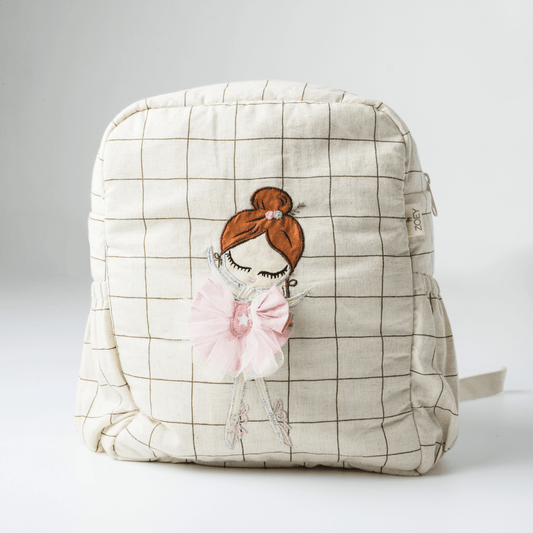 Dazzling Ballerina Personalised School Bag, Hand-Embroidered
